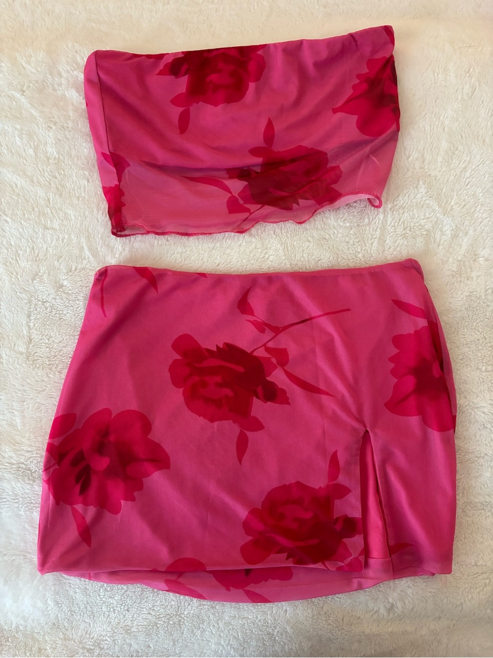 Princess Polly Pink Rose Print Mini Skirt